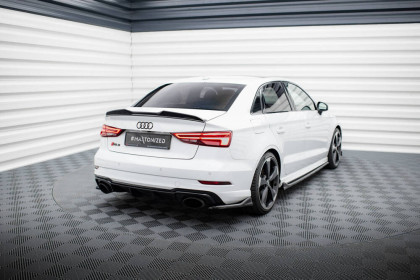 Splittery zadní boční V.3 Audi RS3 Sedan 8V Facelift černý lesklý plast