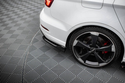 Splittery zadní boční V.3 Audi RS3 Sedan 8V Facelift černý lesklý plast
