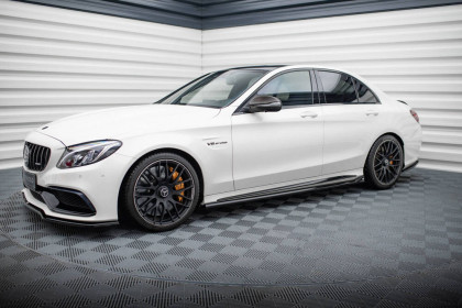 Prahové lišty V.2 Mercedes-AMG C63 Sedan / Kombi W205 / S205 černý lesklý plast