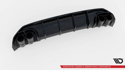 Zadní difuzor V.3 + chrom imitace koncovek Audi A3 S-Line Sedan 8Y černý lesklý plast
