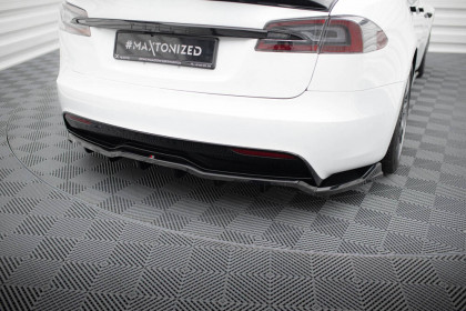 Spoiler zadního nárazniku V.1 Tesla Model S Plaid Mk1 Facelift černý lesklý plast