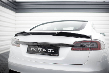 Prodloužení spoileru 3D Tesla Model S Plaid Mk1 Facelift černý lesklý plast