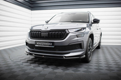 Spojler pod nárazník lipa V.1 Škoda Kodiaq Sportline Mk1 Facelift černý lesklý plast