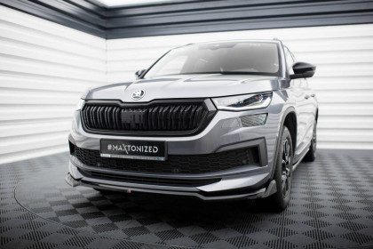 Spojler pod nárazník lipa V.2 Škoda Kodiaq Sportline Mk1 Facelift černý lesklý plast