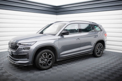 Prahové lišty Škoda Kodiaq Sportline Mk1 Facelift černý lesklý plast