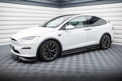 Prahové lišty Tesla Model X Mk1 Facelift černý lesklý plast