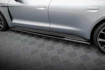 Prahové lišty Porsche Taycan Mk1 černý lesklý plast
