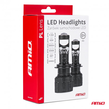 LED žárovky hlavního svícení PL Lens Série H4 AMiO-03667