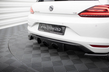 Zadní difuzor V.2 Volkswagen Scirocco Mk3 Facelift (R32 Exhaust) černý lesklý plast