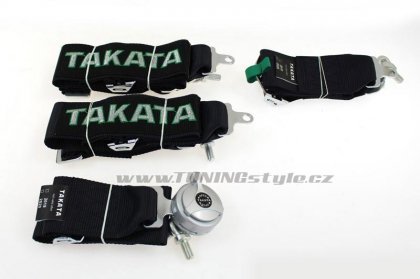 Sportovní pásy Takata replica 4-bodové black harness