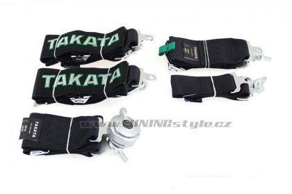 Sportovní pásy Takata replica 5-bodové black harness