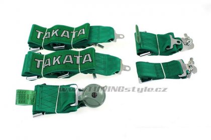Sportovní pásy Takata replica 5-bodové green
