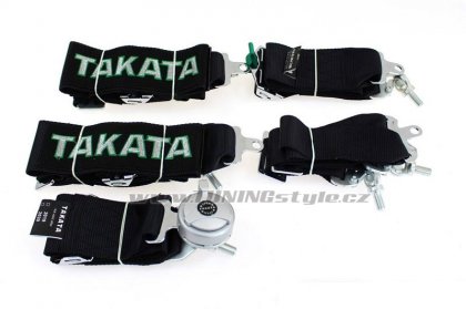 Sportovní pásy Takata replica 6-bodové black harness
