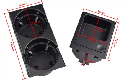 Držák nápojů s mincovníkem pro BMW E46 černý