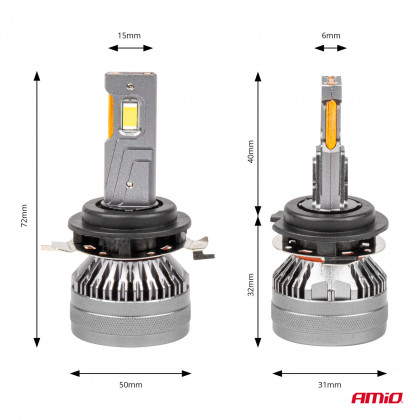 LED žárovky hlavního svícení HP Série H7-1 Full Canbus AMiO-03675