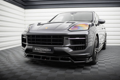 Spojler pod nárazník lipa Porsche Cayenne Mk3 Facelift černý lesklý plast