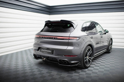 Spoiler zadního nárazniku Porsche Cayenne Mk3 Facelift černý lesklý plast