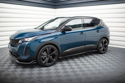 Prahové lišty Peugeot 3008 GT-Line Mk2 Facelift černý lesklý plast