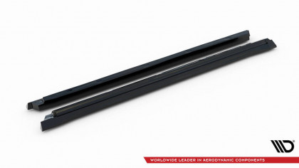 Prahové lišty Peugeot 408 Mk1 černý lesklý plast