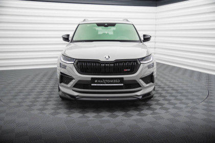 Spojler pod nárazník lipa V.2 Škoda Kodiaq RS Mk1 Facelift černý lesklý plast