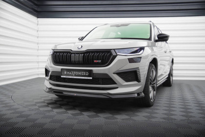 Spojler pod nárazník lipa V.2 Škoda Kodiaq RS Mk1 Facelift černý lesklý plast