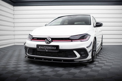 Spojler pod nárazník lipa V.1 Volkswagen Polo GTI Mk6 Facelift černý lesklý plast