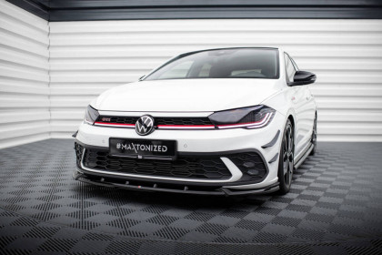 Spojler pod nárazník lipa V.2 Volkswagen Polo GTI Mk6 Facelift černý lesklý plast