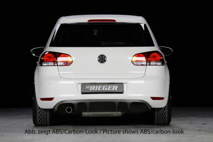 Rieger tuning vložka zadního nárazníku pro Volkswagen Golf 6 3/5-dv, plast ABS bez povrchové úpravy, pro orig. koncovku vlevo
