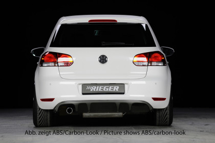 Rieger tuning vložka zadního nárazníku pro Volkswagen Golf 6 3/5-dv, plast ABS Carbon look, pro orig. koncovku vlevo