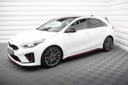 Prahové lišty Street pro Kia Ceed GT Mk3 / Proceed Mk1 černo červené