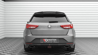 Prodloužení spoileru V.2 Seat Leon Cupra Sportstourer Mk3 Facelift černý lesklý plast