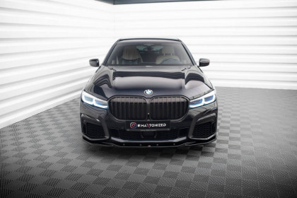 Spojler pod nárazník lipa V.3 BMW 7 G11 M-Pack Facelift černý lesklý plast