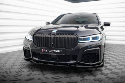 Spojler pod nárazník lipa V.3 BMW 7 G11 M-Pack Facelift černý lesklý plast