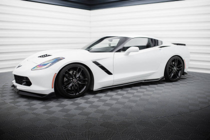 Prahové lišty V.2 Chevrolet Corvette C7 černý lesklý plast