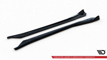 Prahové lišty V.2 Chevrolet Corvette C7 černý lesklý plast