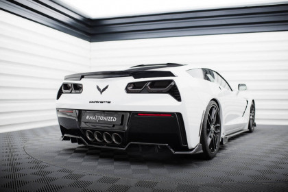 Spoiler zadního nárazniku + zadní splittery Chevrolet Corvette C7 černý lesklý plast