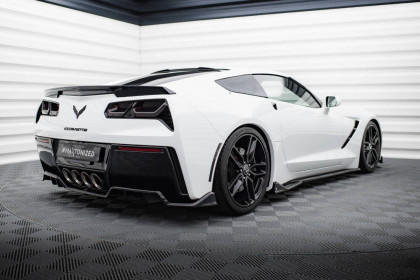 Spoiler zadního nárazniku + zadní splittery Chevrolet Corvette C7 černý lesklý plast