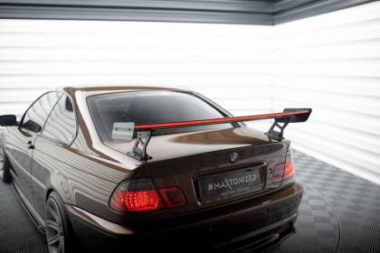 Zadní spoiler křídlo + LED BMW 3 Coupe E46 carbon - uzké uchycení