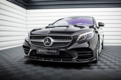 Spojler pod nárazník lipa V.2 Mercedes-Benz S Coupe AMG-Line C217 Facelift černý lesklý plast