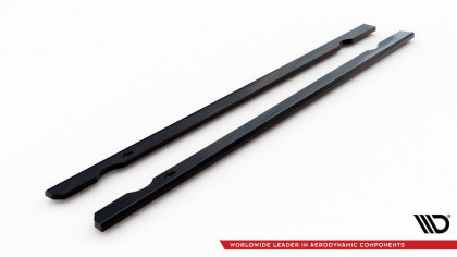 Prahové lišty V.3 Volkswagen Golf R Mk7 černý lesklý plast