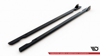 Prahové lišty V.3 + flaps Volkswagen Golf R Mk7 černý lesklý plast