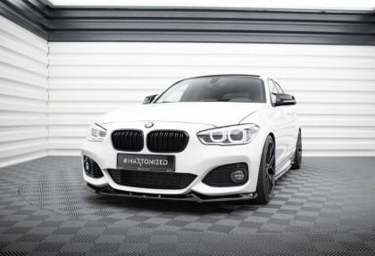 Spojler pod nárazník lipa V.5 BMW 1 M-Pack / M140i F20 Facelift černý lesklý plast