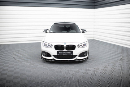 Spojler pod nárazník lipa V.5 + flaps BMW 1 M-Pack / M140i F20 Facelift černý lesklý plast