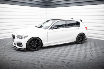 Prahové lišty V.5 + flaps BMW 1 M-Pack / M140i F20 Facelift černý lesklý plast