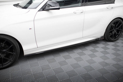 Prahové lišty V.5 + flaps BMW 1 M-Pack / M140i F20 Facelift černý lesklý plast
