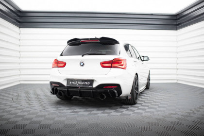 Splittery zadní boční V.5 + flaps BMW 1 M-Pack / M140i F20 Facelift černý lesklý plast