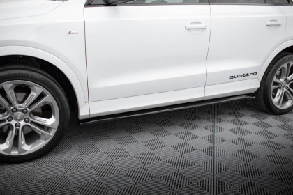 Prahové lišty Audi Q3 S-line 8U černý lesklý plast