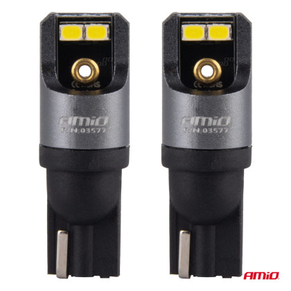 LED žárovky CANBUS PRO T10 W5W 4x2016 SMD bílé 12V 24V AMIO-03577