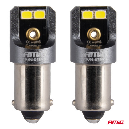 LED žárovky CANBUS PRO T4W BA9S 4x2016 SMD bílé 12V 24V AMIO-03579