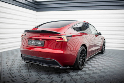 Spoiler zadního nárazniku V.2 Tesla Model 3 Project Highland(Facelift) černý lesklý plast